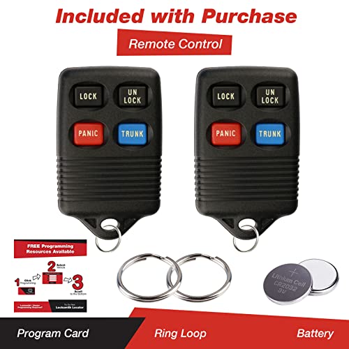 KeylessOption Keyless Entry Remote Control Car Key Fob Replacement for GQ43VT4T (Pack of 2)