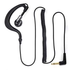 remtise 3.5mm receiver/listen only headset single wire earhook earpiece for two-way radios/walkie talkie speaker mics (black)