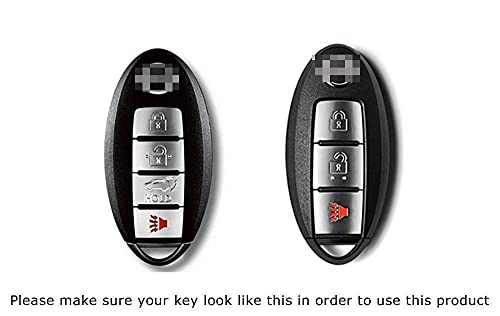 iJDMTOY (1) Exact Fit Gloss Metallic White Smart Key Fob Shell Compatible with Nissan Armada Rogue GT-R Murano Pathfinder Sentra Leaf Titan (4-Button only)