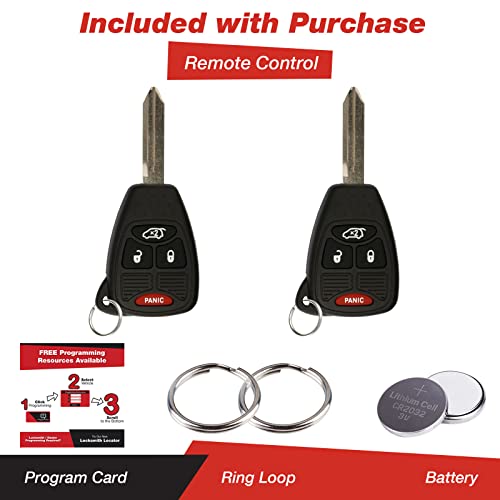 KeylessOption Keyless Entry Remote Control Car Key Fob Replacement Uncut Key for M3N5WY72XX (Pack of 2)