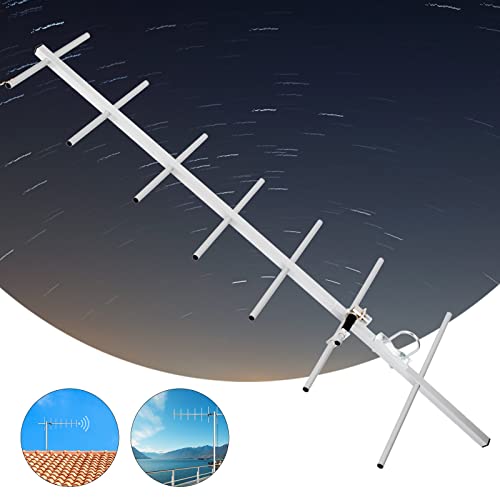 TWAYRDIO 7 Elements UHF Yagi Antenna,11dBi 70cm 400-470Mhz Outdoor Directional Yagi Base Antenna for GMRS Amateur Radio, Satellite Work