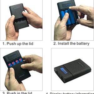 Battery Charger Case,Portable DIY Power Bank Box with LCD Display 2 USB Output,Micro and Type c Input, Smart Charger for 3.7v Li-ion Rechargeable Battery (Battery Not Included)