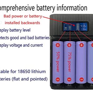 Battery Charger Case,Portable DIY Power Bank Box with LCD Display 2 USB Output,Micro and Type c Input, Smart Charger for 3.7v Li-ion Rechargeable Battery (Battery Not Included)