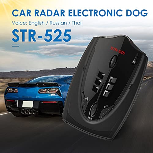 DAVITU Remote Controls - STR-525 Radar Detector English Russian Thai Voice Auto Vehicle Speed Alert Warning X K CT La Anti Radar Car Detector - (Color: Black)