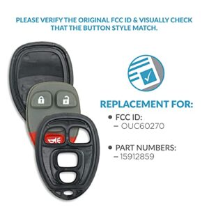 Keyless2Go Replacement for New Shell Case and 4 Button Pad for Remote Key Fob with FCC OUC60270 - Shell ONLY