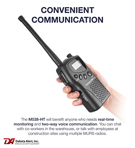 Dakota Alert MURS Radio - M538-HT MURS Wireless VHF Transceiver - Handheld 2-Way Radio License Free - Multi-Use Radio Service, MURS Walkie Talkie