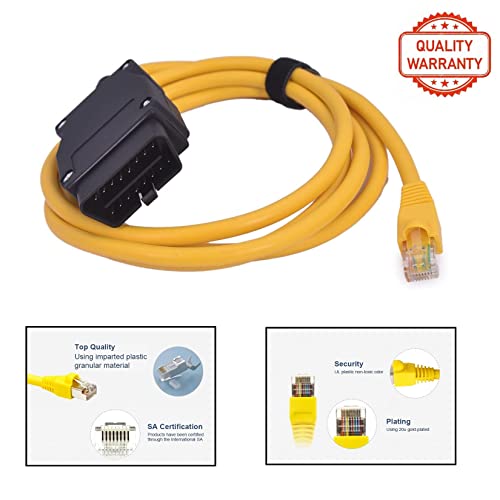 XPSZDBS Ethernet OBD Cable 6.6ft/2M Cable RJ45 Interface Cable for BMW E-SYS ICOM Coding Diagnostics F-Series