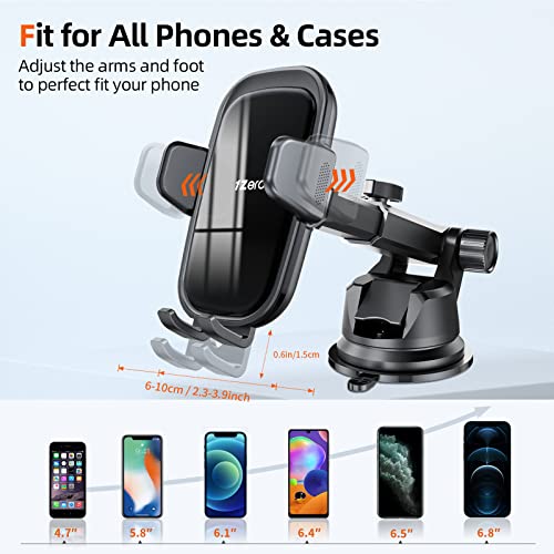 1Zero Universal Phone Holder for Car [Super Stable & Hands-Free] Car Vent Phone Mount [Thick Case & Big Phone Friendly] Car Phone Holder Mount for Vent Dashboard Windshield