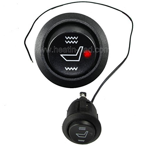 Water Carbon Illuminated Seat Heater Hi/lo/Off Round Rocker Switch Wire with a Negative Use of Car Seats Heated Heating Pad Accessories Parts Interior Cushions Covers Exact (Hi/lo/Off Round Switch)