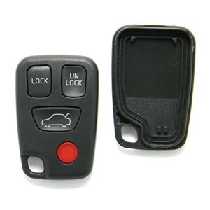 replacement case compatible with volvo 4-button key fob remote (fcc id: hyq1512j, p/n: 9166200)