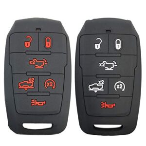 2pcs coolbestda compatible with 2020 2021 dodge ram 1500 laramie longhorn 6buttons smart key fob silicone cover glove keyless entry holder sleeve