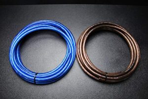4 gauge wire 5 ft blue 5ft black shiny stranded power ground cable amp awg