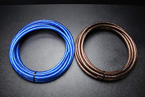 4 Gauge Wire 5 FT Blue 5FT Black Shiny Stranded Power Ground Cable AMP AWG