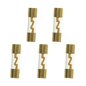 sigandg 50a agu fuse gold plated glass car audio for car auto marine audio stereo amplifier power protection (pack of 5)