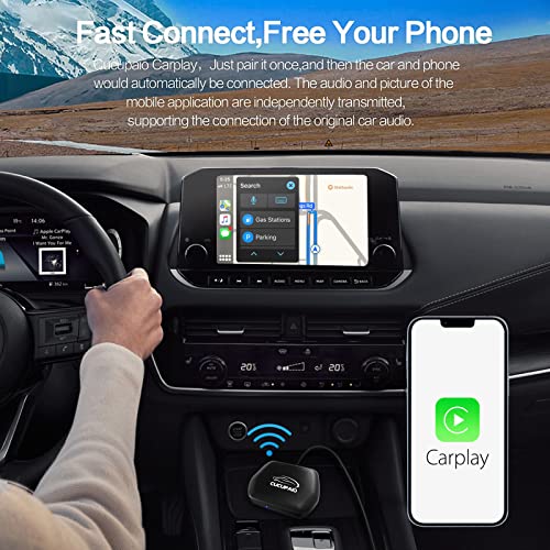 Wireless Carplay Adapter, Updated 5.8GHz WiFi Bluetooth Auto Connect Apple CarPlay Dongle for Cars with Original Factory Wired Car Play(Model Year: 2016 and After), Support iOS 8+, OTA Online Upgrade