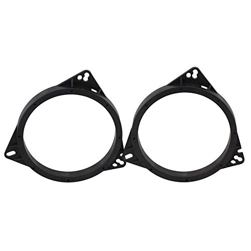 Black Plastic 6.5"" Car Speaker Adapters Mount Plates Bracket Pack of 2