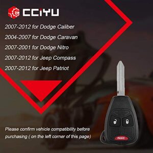 cciyu 1PC Keyless Entry Remote Fob Case Replacement for Chrysler Town & Country/ for Dodge for Dakota for Nitro for Grand for Caravan for Durango/ for Jeep for Patriot OHT692713AA OHT692427AA