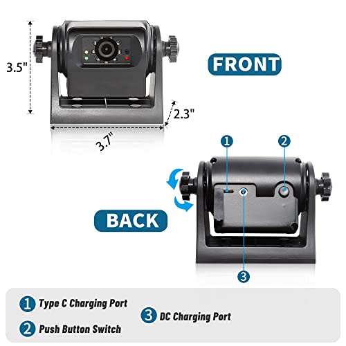 EWAY Wireless WiFi Magnetic Hitch Backup Camera 5'' LCD Monitor Display for Gooseneck Horse RV Trailer Truck Camper Rear View Reverse Camera Portable W/ IR Night Vision Battery Powered 2.0 Generation