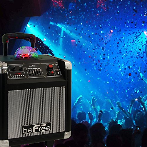 beFree Sound BFS-3800 Projection Party Light Dome Subwoofer Bluetooth Portable Party Speaker, Blue