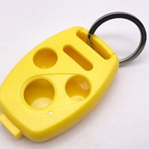 4 Buttons Replacement Key Fob Case Shell Fits for Honda Accord Civic Ex Pilot Keyless Entry Remote Control Car Key Fob Cover (3 + 1 Buttons, Yellow)