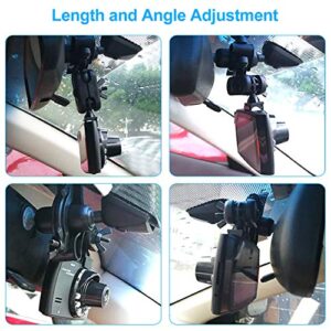 Dash Cam Mirror Mount Kit with 10+ Different Joints Suitable for APEMAN, YI 2.7", Vantrue N2 Pro, AUKEY, Rexing V1, Crosstour, Peztio Etc Dash Cam and Car DVR Camera GPS.