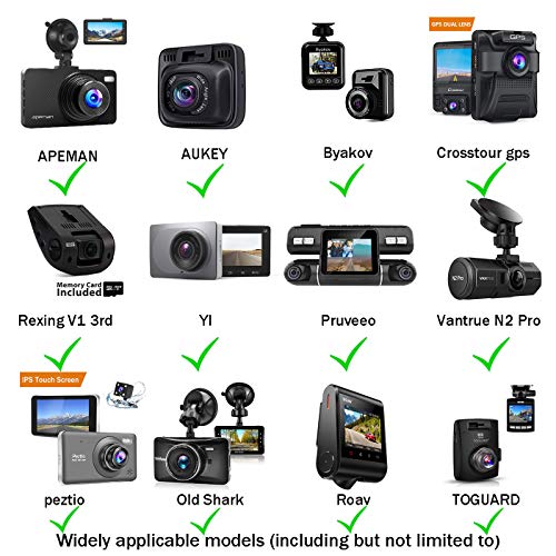 Dash Cam Mirror Mount Kit with 10+ Different Joints Suitable for APEMAN, YI 2.7", Vantrue N2 Pro, AUKEY, Rexing V1, Crosstour, Peztio Etc Dash Cam and Car DVR Camera GPS.