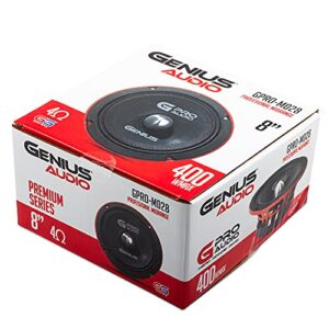 Genius GPRO-M028 8" 400 Watts-Max Midrange Car Audio Speaker 4-Ohms Aluminium Basket