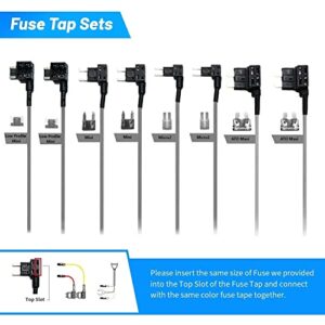 PRUVEEO Dash Cam Hardwire Kit, Type-C Hard Wire Kit Fuse Only for J40 Mirror Dashcam, Pruveeo 12V-30V to 5V/2A Type-C Port Charger Power Cord, Gift 8 Fuse Tap Cable and Installation Tool (11.5ft