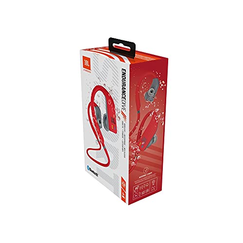 JBL Endurance DIVE - Waterproof Wireless In-Ear Sport Headphones with MP3 Player - Red