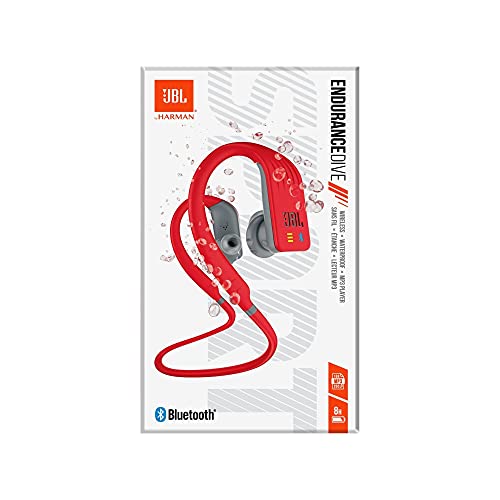 JBL Endurance DIVE - Waterproof Wireless In-Ear Sport Headphones with MP3 Player - Red