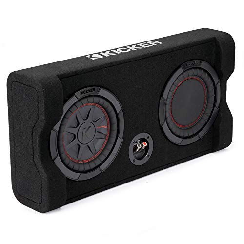 KICKER TRTP 8-inch (20cm) Thin Down Firing Subwoofer and Passive Radiator Enclosure, 2-Ohm, RoHS Compliant