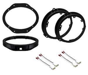 asc premium 6×9 front and 6+-inch 6″ 6.5″ 6.75″ rear car stereo speaker install adapter mount bracket plates and speaker wire connectors for select ford vehicles – see compatible vehicles below