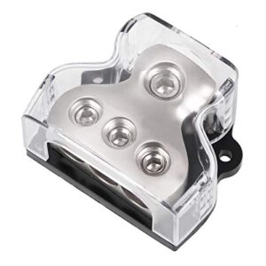 uxcell 3 way power distribution block 0 gauge in 4 gauge out power ground distributor for splitter