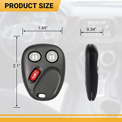 Keyless Entry Car Key Fob LHJ011 Compatible with 2003-2007 Chevy Silverado Tahoe Avalanche Equinox SSR Suburban | GMC Sierra Yukon| Hummer H2| Cadillac Escalade (2 Pack)