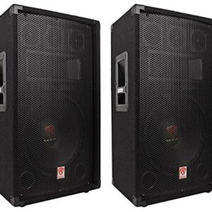 Rockville (2) RSG12.4 12 3-Way 1000 Watt 4-Ohm Passive DJ/Pro Audio PA Speakers