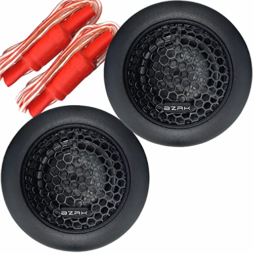 BZRK Audio SQ-T100 1 inch Silk Dome Tweeters for Car Audio (Pair) - 120 Watts Max (Each) - with Bass Blockers and Pods for Flush or Surface Mount