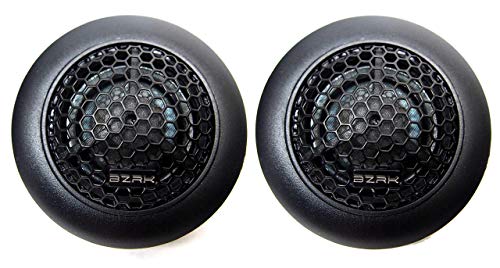 BZRK Audio SQ-T100 1 inch Silk Dome Tweeters for Car Audio (Pair) - 120 Watts Max (Each) - with Bass Blockers and Pods for Flush or Surface Mount