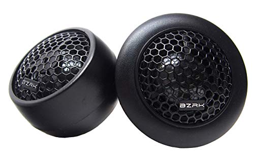 BZRK Audio SQ-T100 1 inch Silk Dome Tweeters for Car Audio (Pair) - 120 Watts Max (Each) - with Bass Blockers and Pods for Flush or Surface Mount