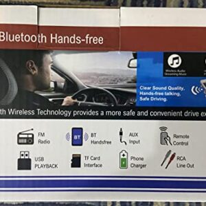 Car Radio Bluetooth Single DIN Car Stereo Audio, MP3 Player Car Stereo 1 DIN with Bluetooth Handsfree/ FM/ Dual USB/ TF/ AUX/ EQ/ Quick Charge, with Wireless Remote Control