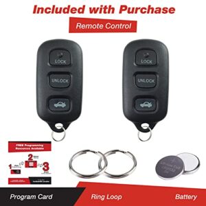 KeylessOption Keyless Entry Remote Control Fob Car Key Replacement for GQ43VT14T (Pack of 2)