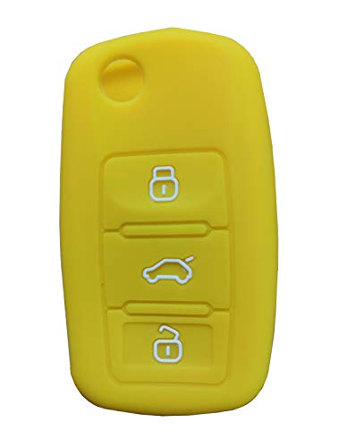 KAWIHEN Silicone Key Fob Cover Compatible with for 3 Button Bettle Golf Jetta Passta HLO1J0959753AM HLO1J0959753D NBG735868T NBG 735868T