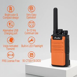 Walkie Talkies for Adults Long Range Ansoko F8X Portable FRS Two-Way Radio Walkie-Talkie with Headsets and Rechargeable Batteries (6 Pack)