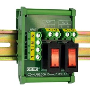 Rocker Switch Thermal Circuit Breaker Overload Protector 2 Channel Power Distribution Module DIN Rail Mount