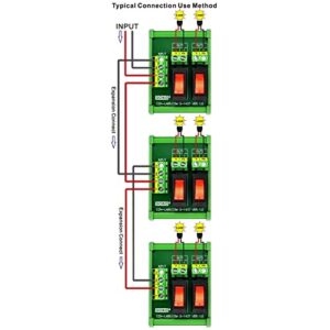 Rocker Switch Thermal Circuit Breaker Overload Protector 2 Channel Power Distribution Module DIN Rail Mount