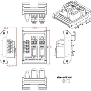 Rocker Switch Thermal Circuit Breaker Overload Protector 2 Channel Power Distribution Module DIN Rail Mount