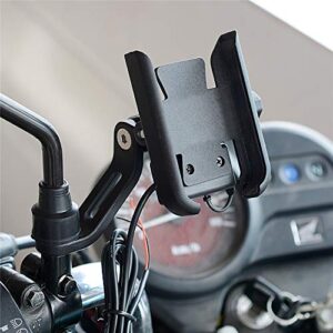 ZJDU Universal Premium Bike Phone Mount for Motorcycle - USB Phone Charger Holder Handlebar/Rear-View Mirror Cellphone Mount,360 Rotation,for 4.0-6.5" Inch Smartphones,Black b