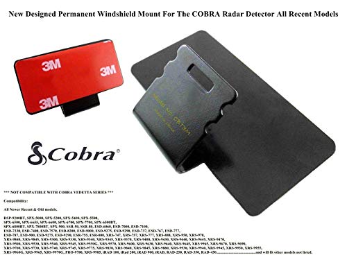 CBT3M Improved 3M Taped Permanent Windshield Mount for Most Models of Cobra Radar Detectors