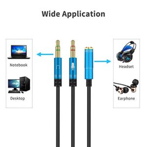 Cables Headphone Splitter 3.5mm Jack Audio Cable 3.5mm 2 Male to Female 3.5mm Splitter Adapter Aux Cable for Computer Headphone - (Cable Length: 0.3m, Color: Black Cable)