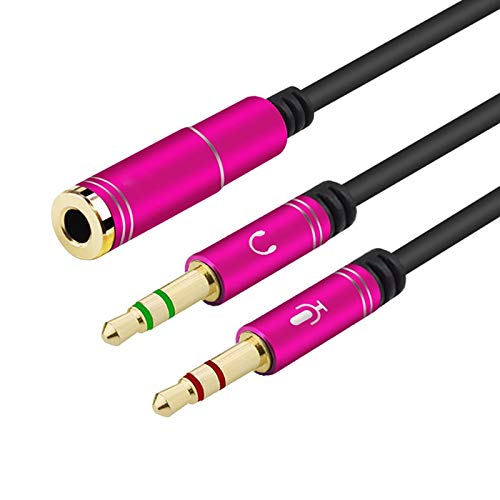 Cables Headphone Splitter 3.5mm Jack Audio Cable 3.5mm 2 Male to Female 3.5mm Splitter Adapter Aux Cable for Computer Headphone - (Cable Length: 0.3m, Color: Black Cable)