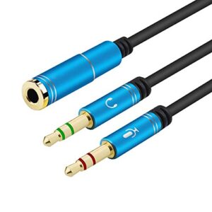 Cables Headphone Splitter 3.5mm Jack Audio Cable 3.5mm 2 Male to Female 3.5mm Splitter Adapter Aux Cable for Computer Headphone - (Cable Length: 0.3m, Color: Black Cable)